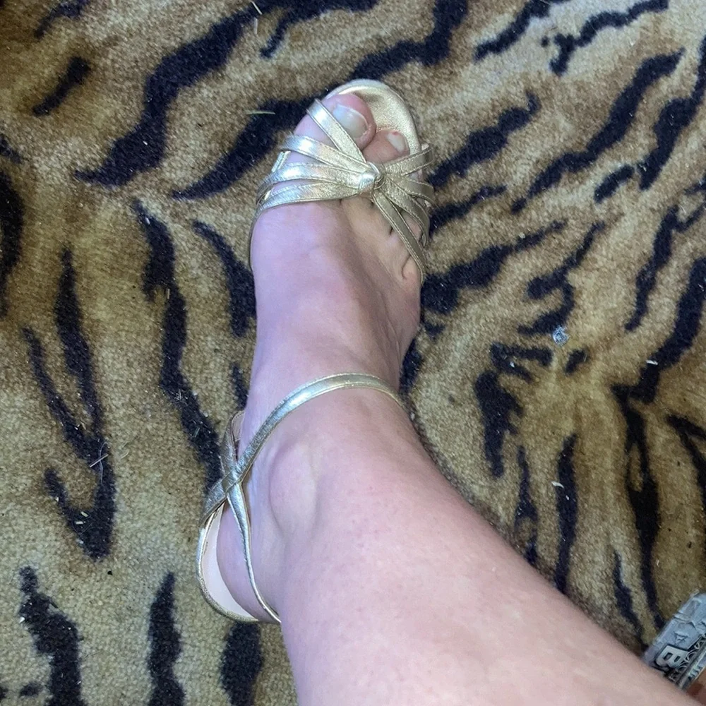 Kate Spade Elegant Gold Strappy Heels
